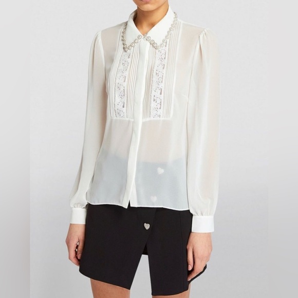 Self-Portrait White Button Up - Picture 2 of 8